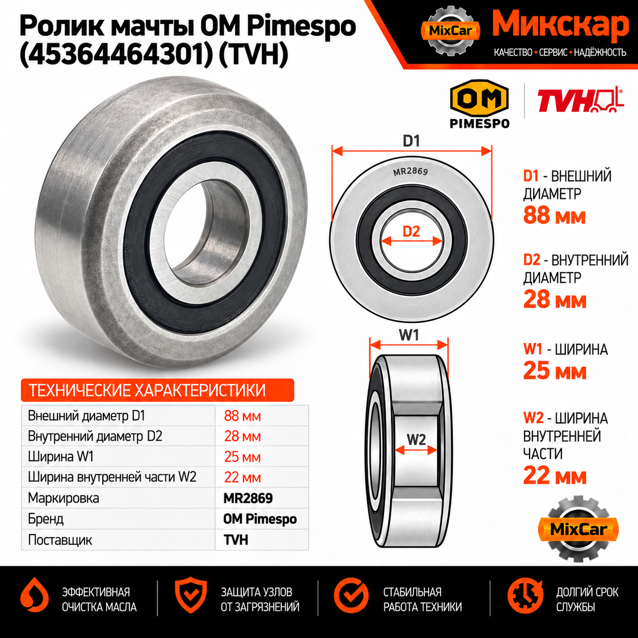 Ролик мачты OM Pimespo (45364464301) [ЦБ-99165294]