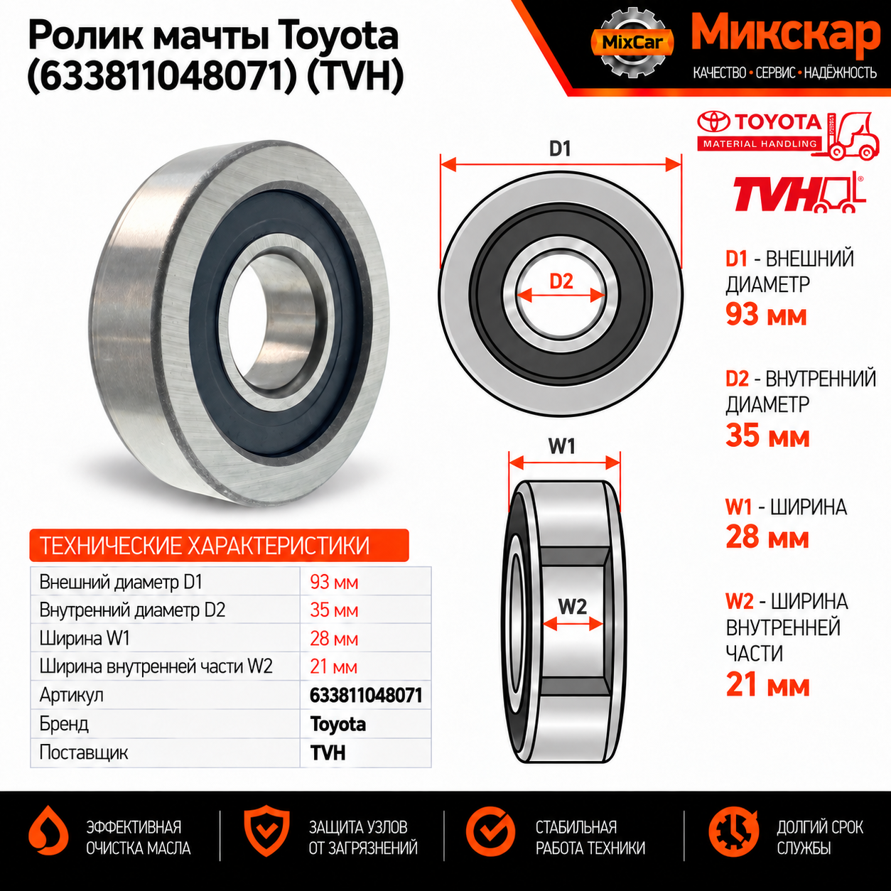 Ролик мачты Toyota (63381-10480-71) (633811048071) [ЦБ-99160658]