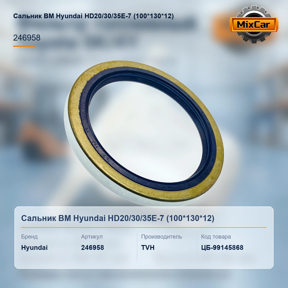 Сальник ВМ Hyundai HD20 / 30 / 35E-7 (100*130*12)
