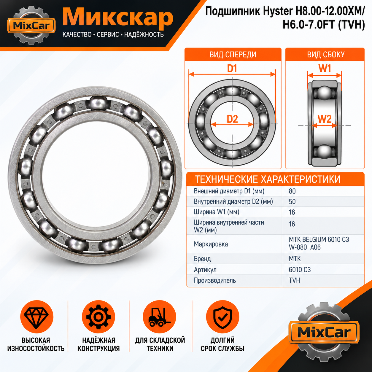 Подшипник Hyster H8.00-12.00XM / H6.0-7.0FT (330590)