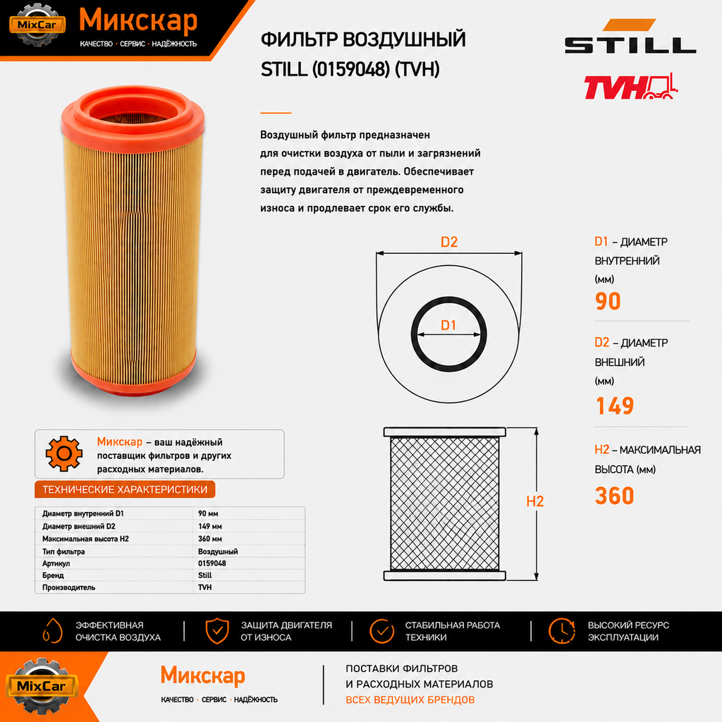 Фильтр воздушный Still (0159048)