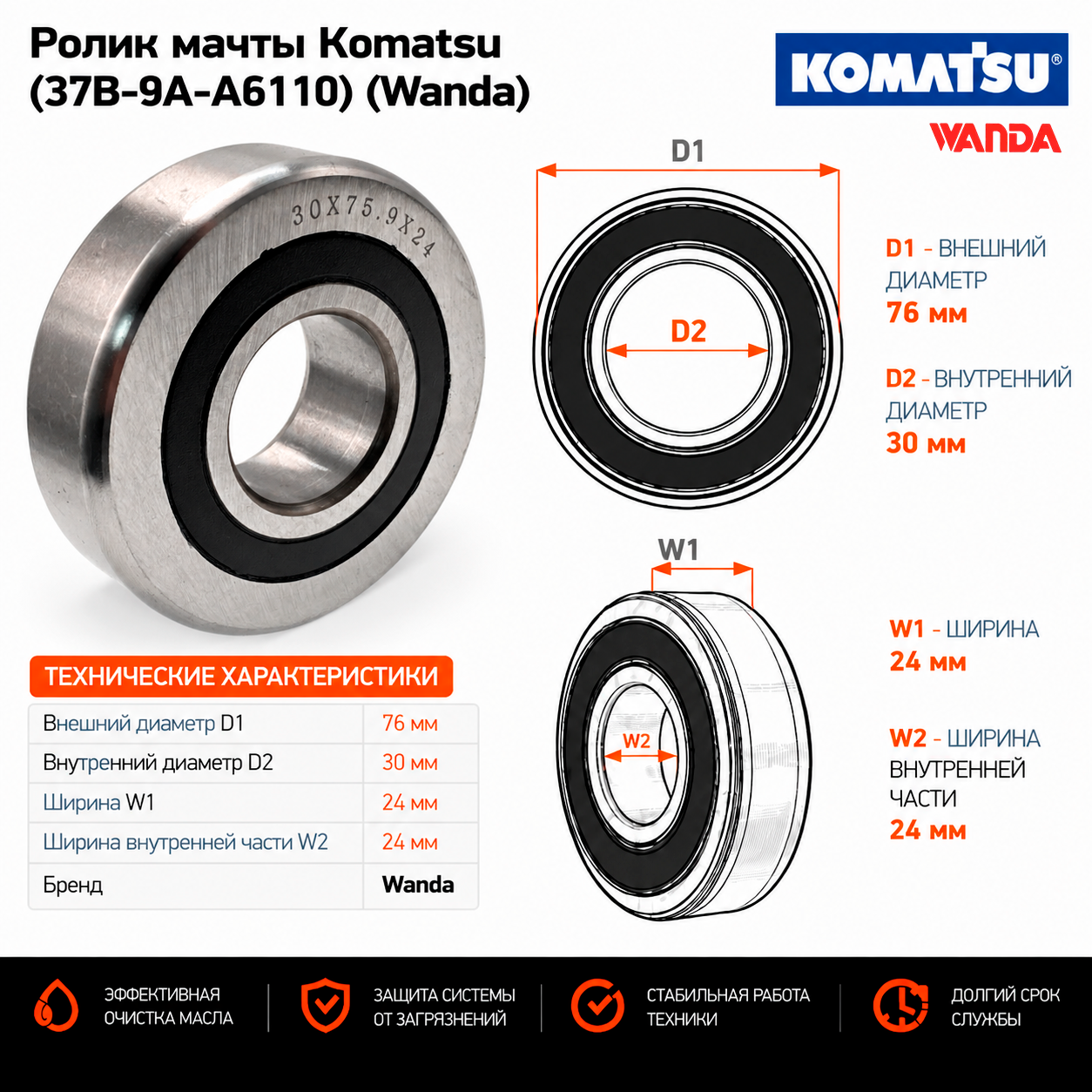 Ролик мачты Linde (0009249535) [ЦБ-99158599]