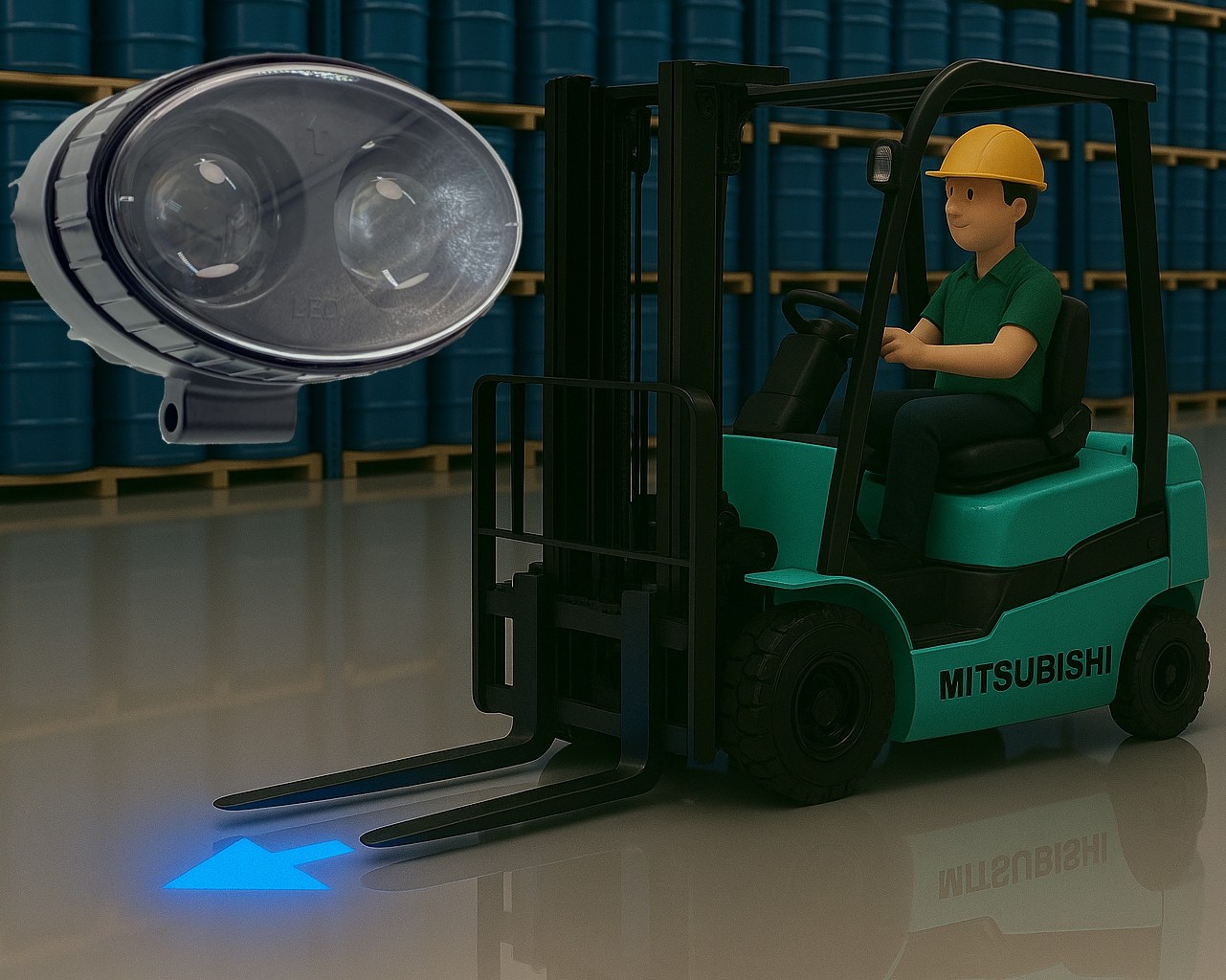 Фонарь (синяя стрелка) (2pcs*5W/10-80V DC) (#U5)