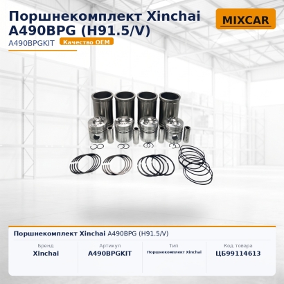 Поршнекомплект Xinchai A490BPG (H91.5 / V)