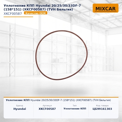 Уплотнение КПП Hyundai 20 / 25 / 30 / 33DF-7 (158*151) (XKCF-00587)