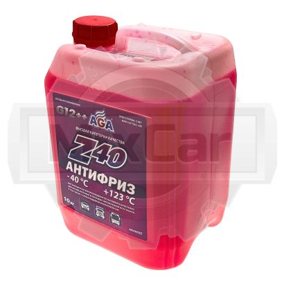 Антифриз AGA Z-40 G12++ готовый -40C красный 10 кг (AGA003Z)