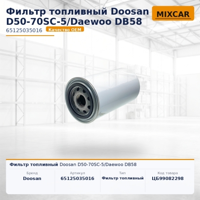 Фильтр топливный Doosan D50-70SC-5 / Daewoo DB58