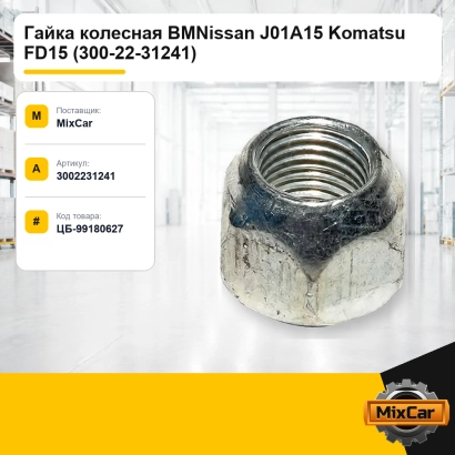 Гайка колесная BMNissan J01A15 Komatsu FD15 (300-22-31241)