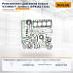 Ремкомплект двигателя Kubota V3300DI-T (асбест) (0791627326)