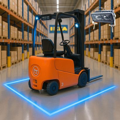 Фонарь светодиодный DC10V-80V 18W синяя линия (F) (DC10V80V)