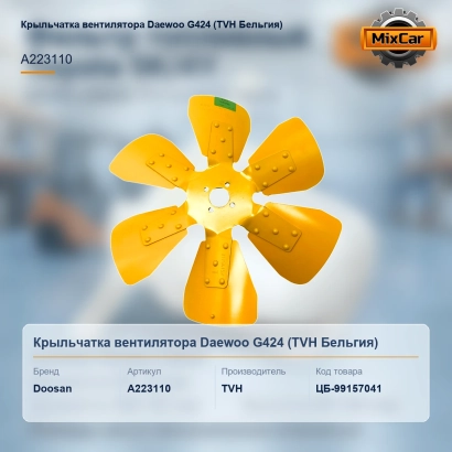 Крыльчатка вентилятора Daewoo G424 (A223110) (TVH)