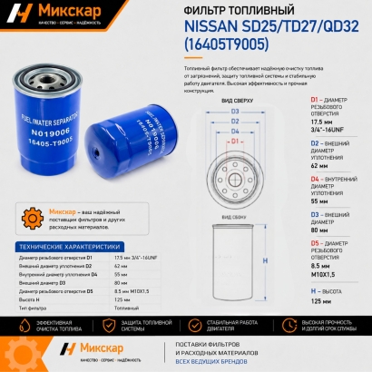 Фильтр топливный Nissan SD25 / TD27 / QD32