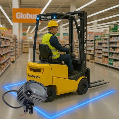 Фонарь (синяя линия) (2pcs*5W/10-80V DC) (#U5)